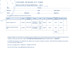 ateliers de bases act paris bulletin d`inscription &ndash; 2017
