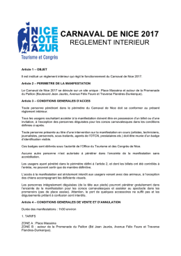Consulter le règlement intérieur de la manifestation