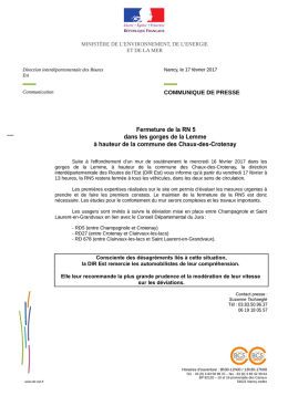 Fermeture de la RN 5 dans les gorges de la