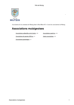 Associations mutzigeoises