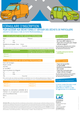 formulaIre d`InscrIptIon - Bourget-du-Lac