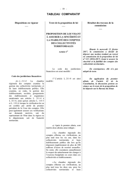 Tableau comparatif