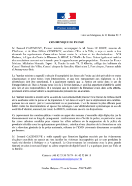 Hôtel de Matignon, le 13 février 2017