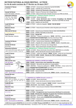 Horaires des messes - secteur-pastoral-de-gujan-mestras-et-du