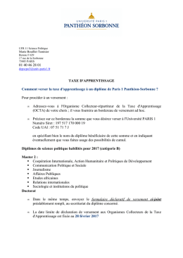 Vous souhaitez nous faire bénéficier de la taxe d`apprentissage