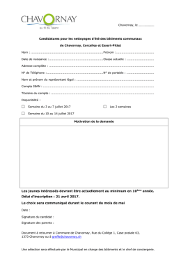 Formulaire de candidature pour le nettoyage des b&acirc;timents