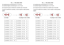 Les moiti&eacute;s, pairs, impairs
