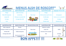 Menus vacances d`hiver 2017