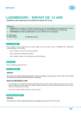 conditions d`utilisation du Billet Enfant Luxembourg
