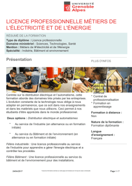 licence professionnelle métiers de l`électricité et de l`énergie