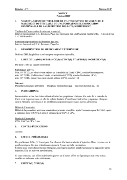 NOTICE Nobivac DHP 1. NOM ET ADRESSE DU
