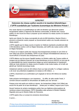 Extension du réseau wallon soumis à la taxation kilométrique