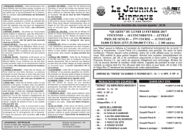 PMU du Lundi 13 Fev 2017