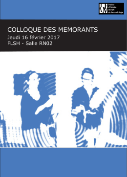 COLLOQUE DES MEMORANTS