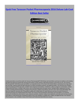 Epub Free Tarascon Pocket Pharmacopoeia 2016