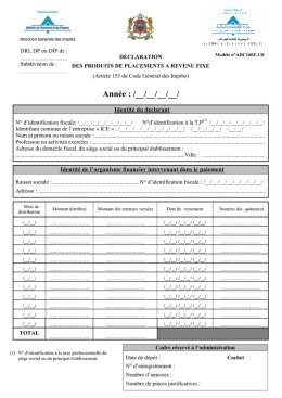 RECEPISSE DE DEPOT de la déclaration modèle ADC160F-13I