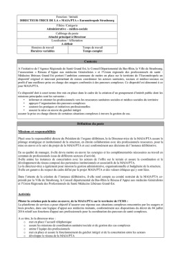 Directeur-trice de la &laquo; MAIA/PTA - Conseil D&eacute;partemental du Bas-Rhin