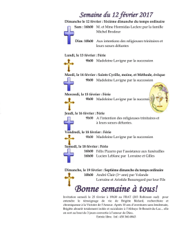 semaine 12 février 2017