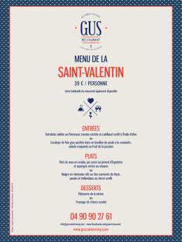 Menu de la Saint-Valentin 2017