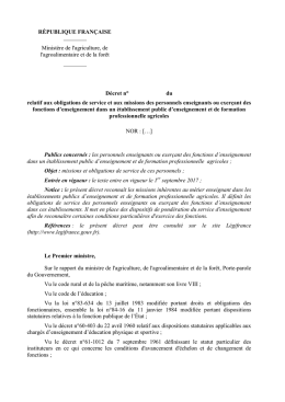 proposition de décret - Sgen-CFDT