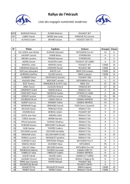 Liste des engagés au format PDF