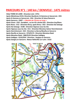 PARCOURS N°1 : 140 km / DENIVELE : 1475 mètres