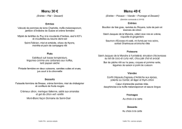 Menu 30 € Menu 49 - Domaine de Saint Clair