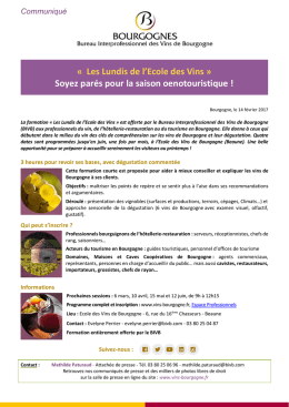 Formation Lundis de l`Ecole des Vins - Vins