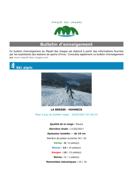 Bulletin d`enneigement dans le massif vosgien