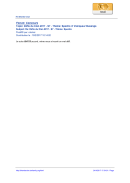 Forum: Concours - The Blender Clan