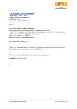 Forum: [WIP] et travaux terminés - The Blender Clan