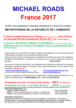 Bulletin d`inscription au séminaire, cliquez ICI