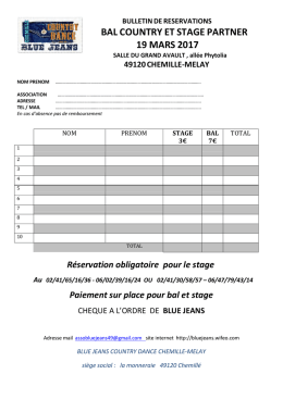 bulletin de reservations bal country et stage partner 19 mars 2017