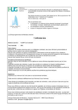 1 infirmier-ère - Clinique Genevoise de Montana