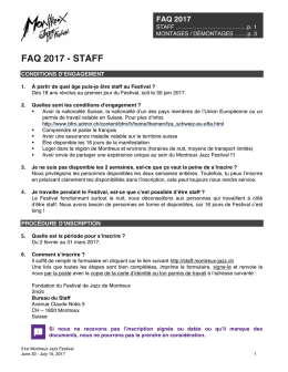FAQ Staff 2017 - Montreux Jazz Festival