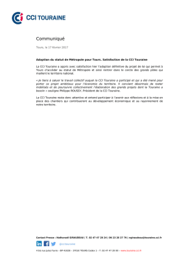 Communiqué - CCI Touraine