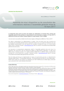 Modalit&eacute;s de mise &agrave; disposition ou de consultation des