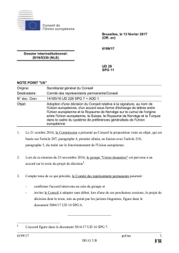 6199/17 pel/nn 1 DG G 3 B 1. Le 21 octobre 2016, la Commission a