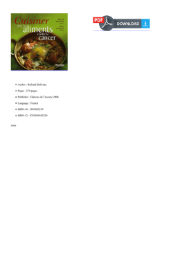 PDF Cuisiner avec les Aliments contre le Cancer