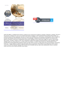 PDF Deux mondes (Student Edition)