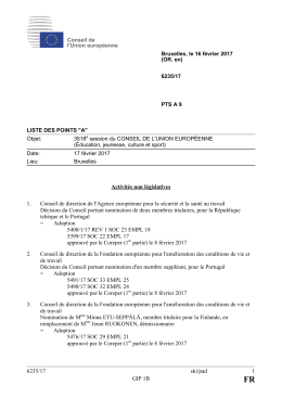 6235/17 ski/pad 1 GIP 1B Activités non législatives 1. Conseil de