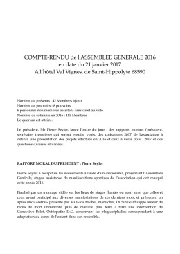 Compte rendu AG 2017