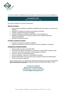 Comptable (m/f) - Le Fonds du logement