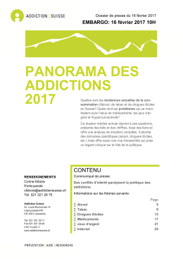 panorama des addictions 2017