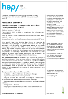 Assistant-e dipl&ocirc;m&eacute;-e