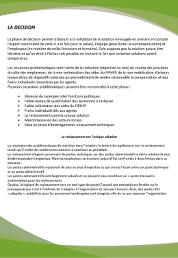 Le reclassement comme unique solution