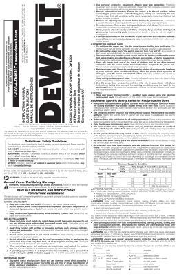 1-800-4-DW ALT &bull; www .dewalt.com