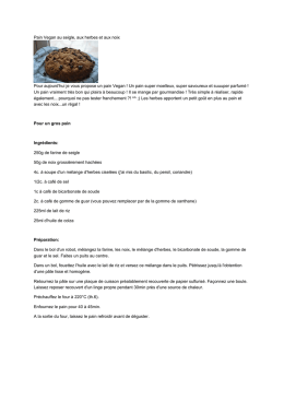 Pain Vegan au seigle, aux herbes et aux noix Pour aujourd`hui je