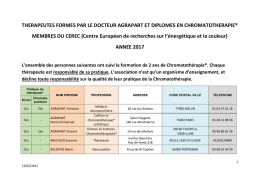 THERAPEUTES FORMES PAR LE DOCTEUR