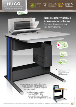 Hugo, table informatique &agrave; &eacute;cran escamotable